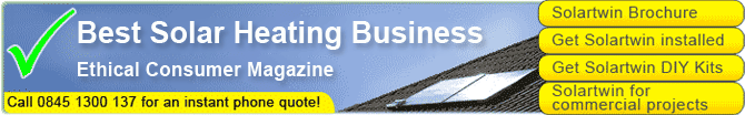 Ethical Consumer Magazine - Winner Best Solar Heating Business Solar Twin Heating - Best solar business, Ethical Consumer Magazine