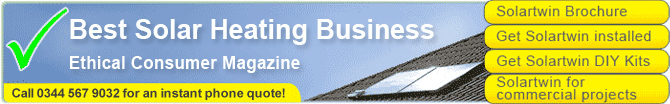 Ethical Consumer Magazine - Winner Best Solar Heating Business Solar Twin Heating - Best solar business, Ethical Consumer Magazine